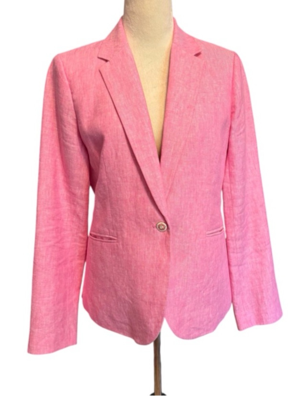 J.Crew Campbell Linen Single-Button Blazer in Pink